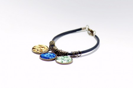 Trió karkötő (arany-kék-zöld) - Ár: 1.990 Ft